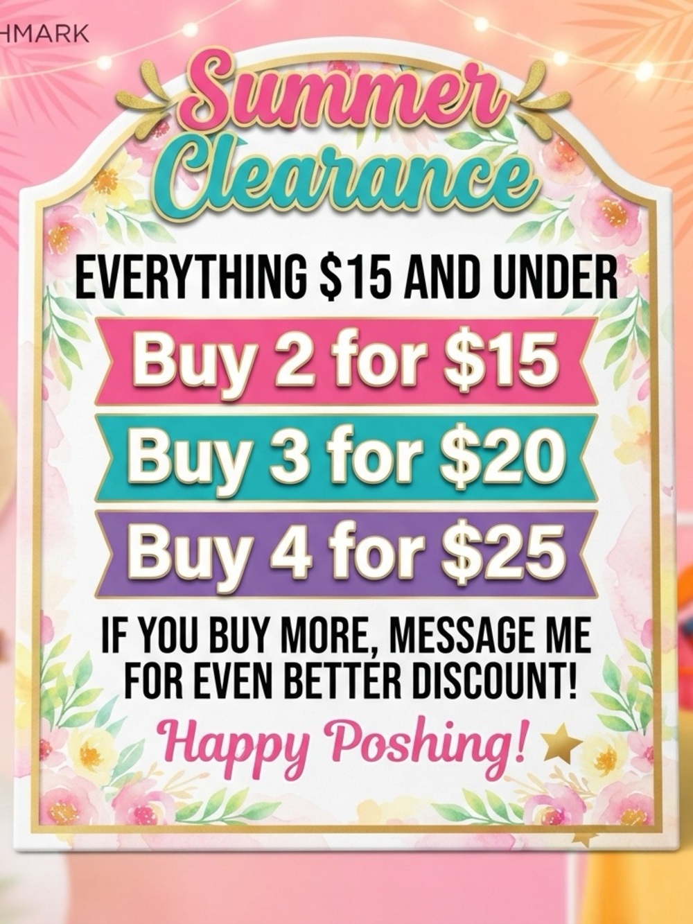 Summer Clearance Skincare Sign - Pink Floral Promotional Poster